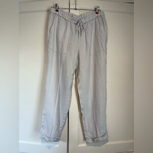 Women’s Pure Navy Light Grey Linen Pants